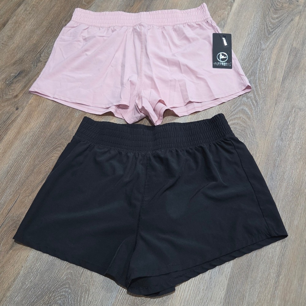 90 Degree by Reflex Lightstreme Run Free Shorts 2 Pack Blush Silk Black Large